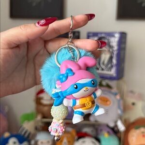 My Melody x Teenage Mutant Ninja Turtles Beaded Bag Charm Handmade